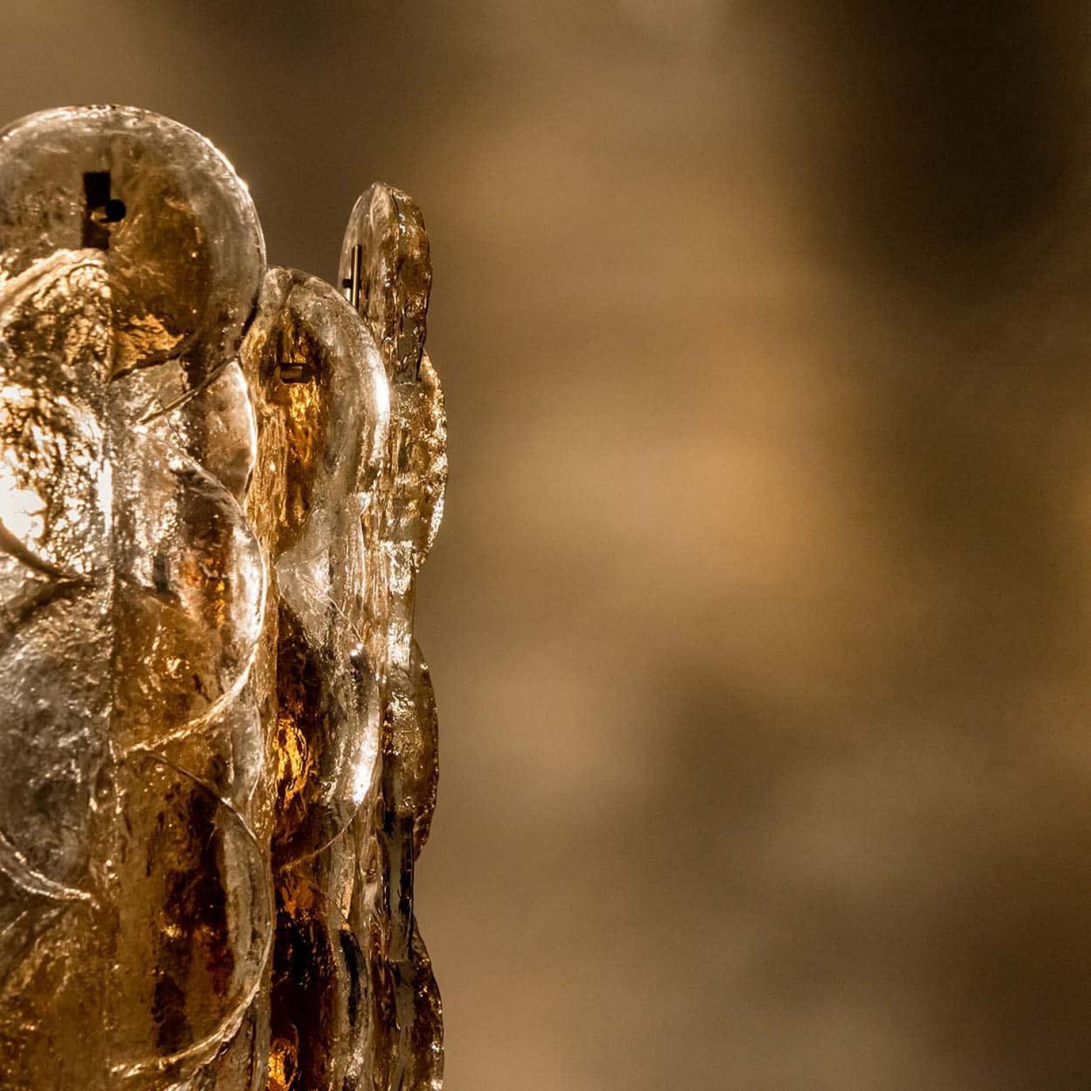 Other 1 of the 2 Kalmar Citrus Swirl Smoked Glass Pendants, Austria, 1960s For Sale