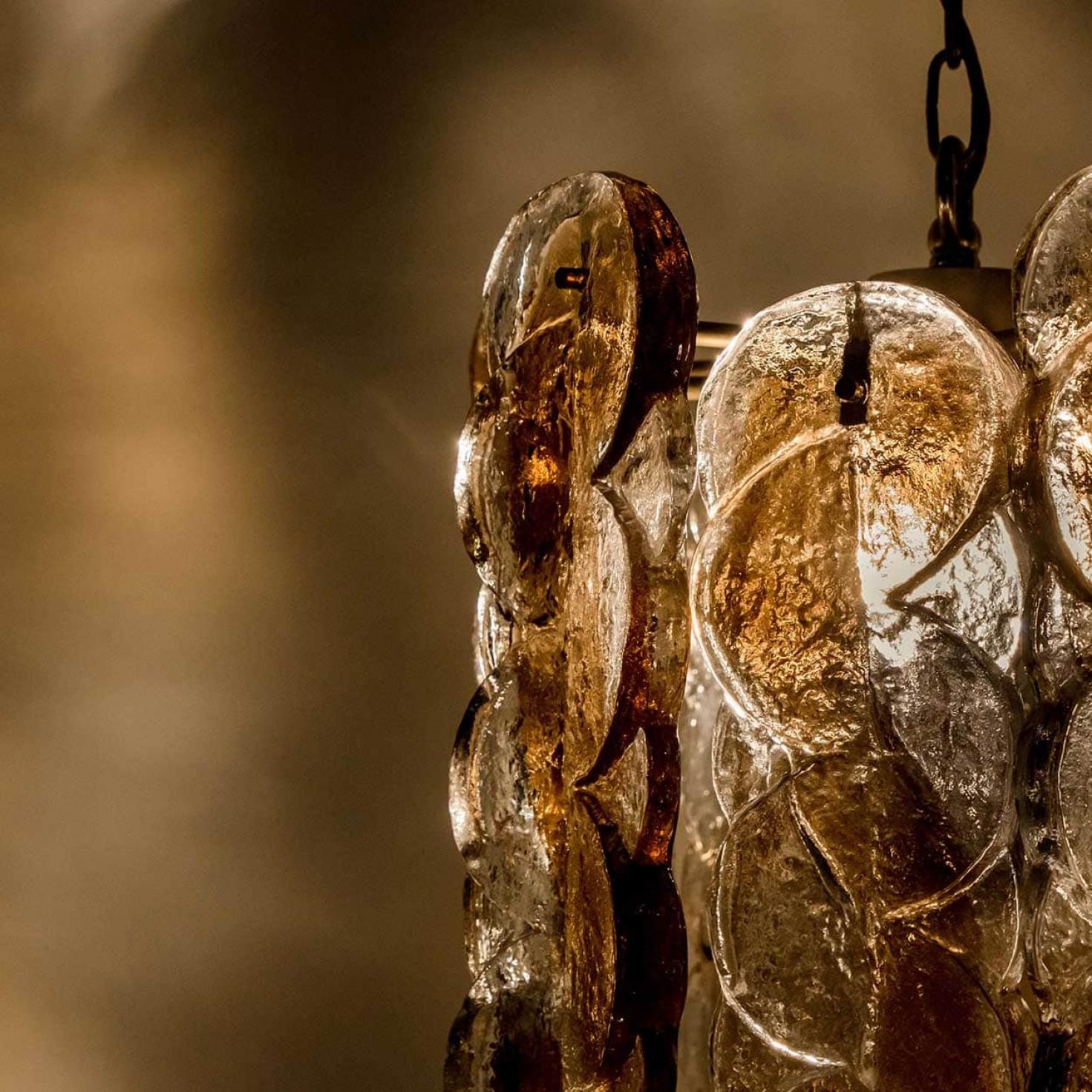 1 der 2 Kalmar Citrus Swirl Rauchglas-Anhänger, Österreich, 1960er Jahre 1