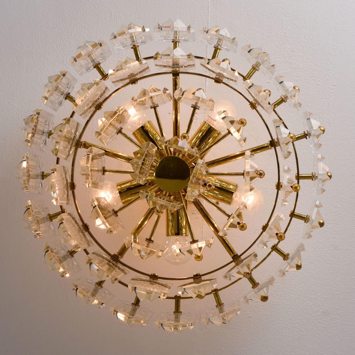 1 de los 2 empotrables Kalmar, cristal de latón dorado, Austria, 1970 en venta 3