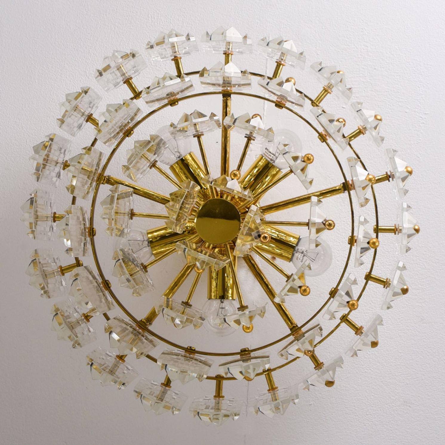 1 de los 2 empotrables Kalmar, cristal de latón dorado, Austria, 1970 Austríaco en venta