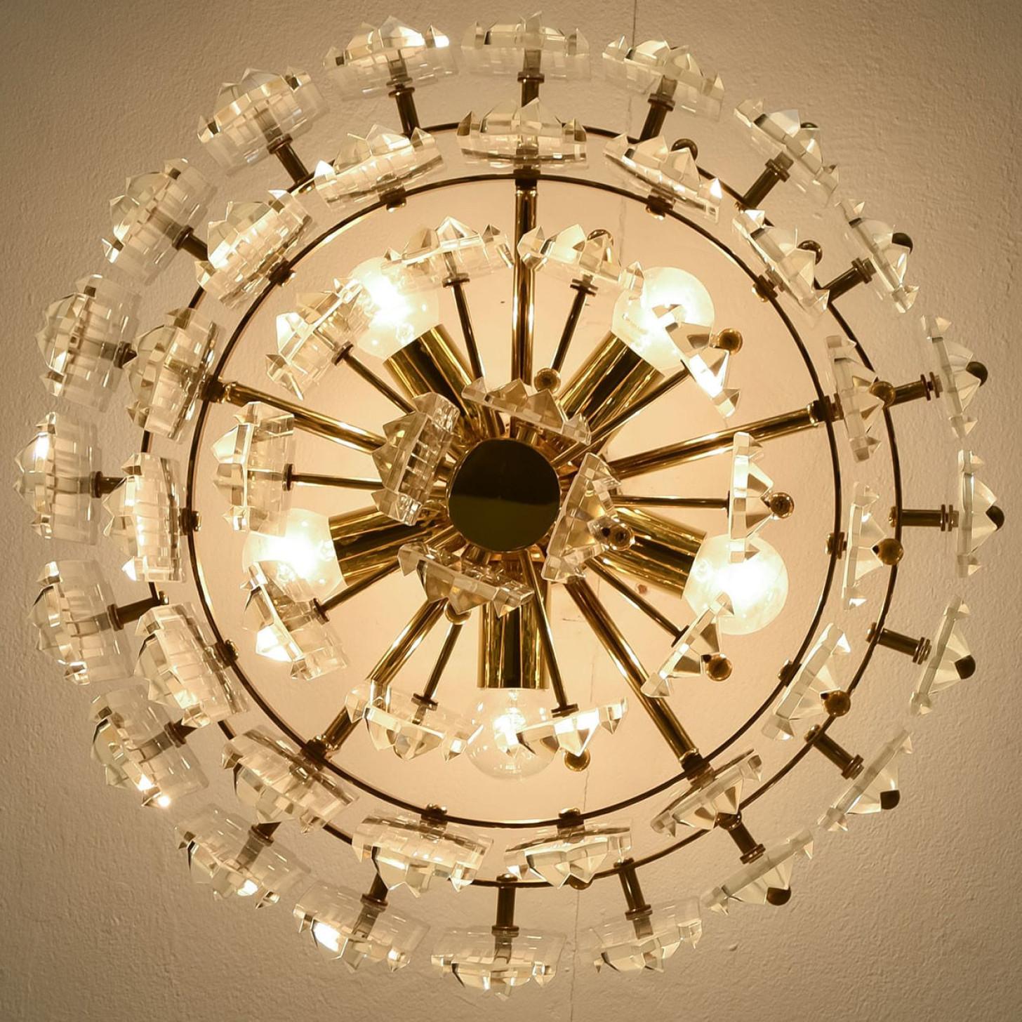 1 de los 2 empotrables Kalmar, cristal de latón dorado, Austria, 1970 finales del siglo XX en venta