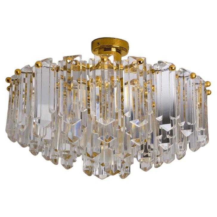 1 de los 2 empotrables Kalmar, cristal de latón dorado, Austria, 1970