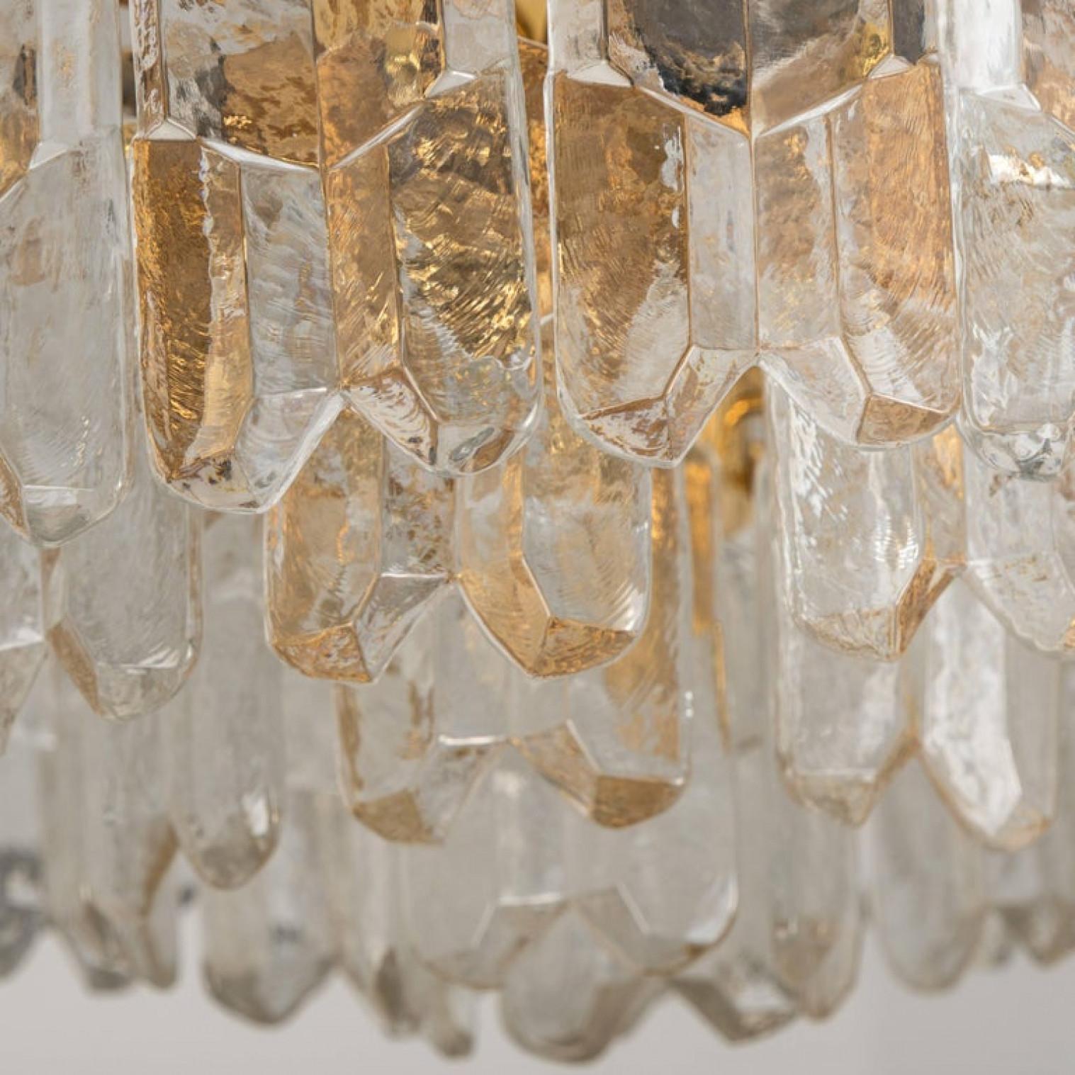 Mid-Century Modern 1 des 2 pièces  Luminaires KalmarPalazzo en laiton et verre, 1970 en vente