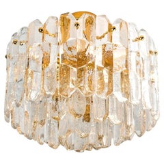 1 of the 2  Kalmar "Palazzo" Light Fixtures Brass and Glass, 1970