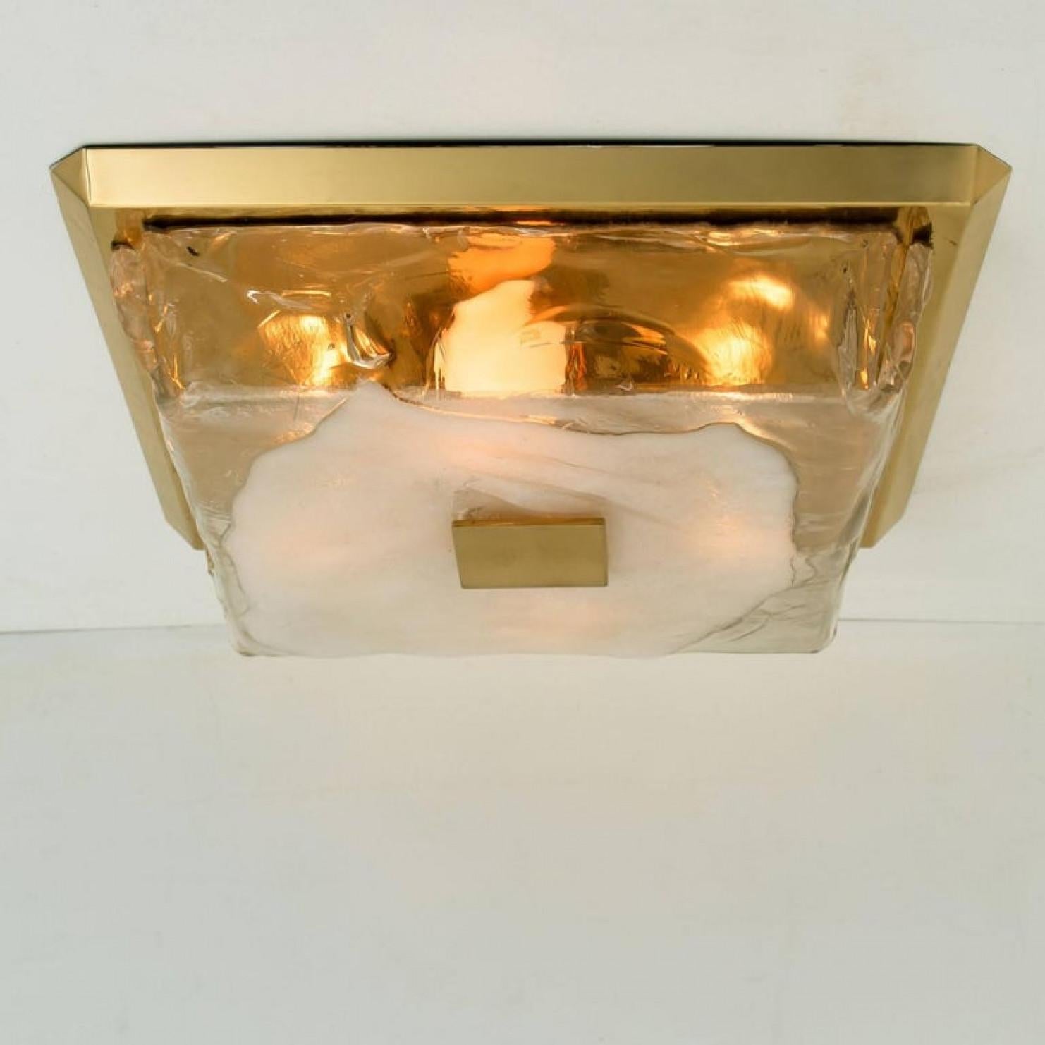 1 of the 2 Kalmar Square Flush Mounts/Wall Lights  Murano Glass, Austria, 1960s For Sale 12