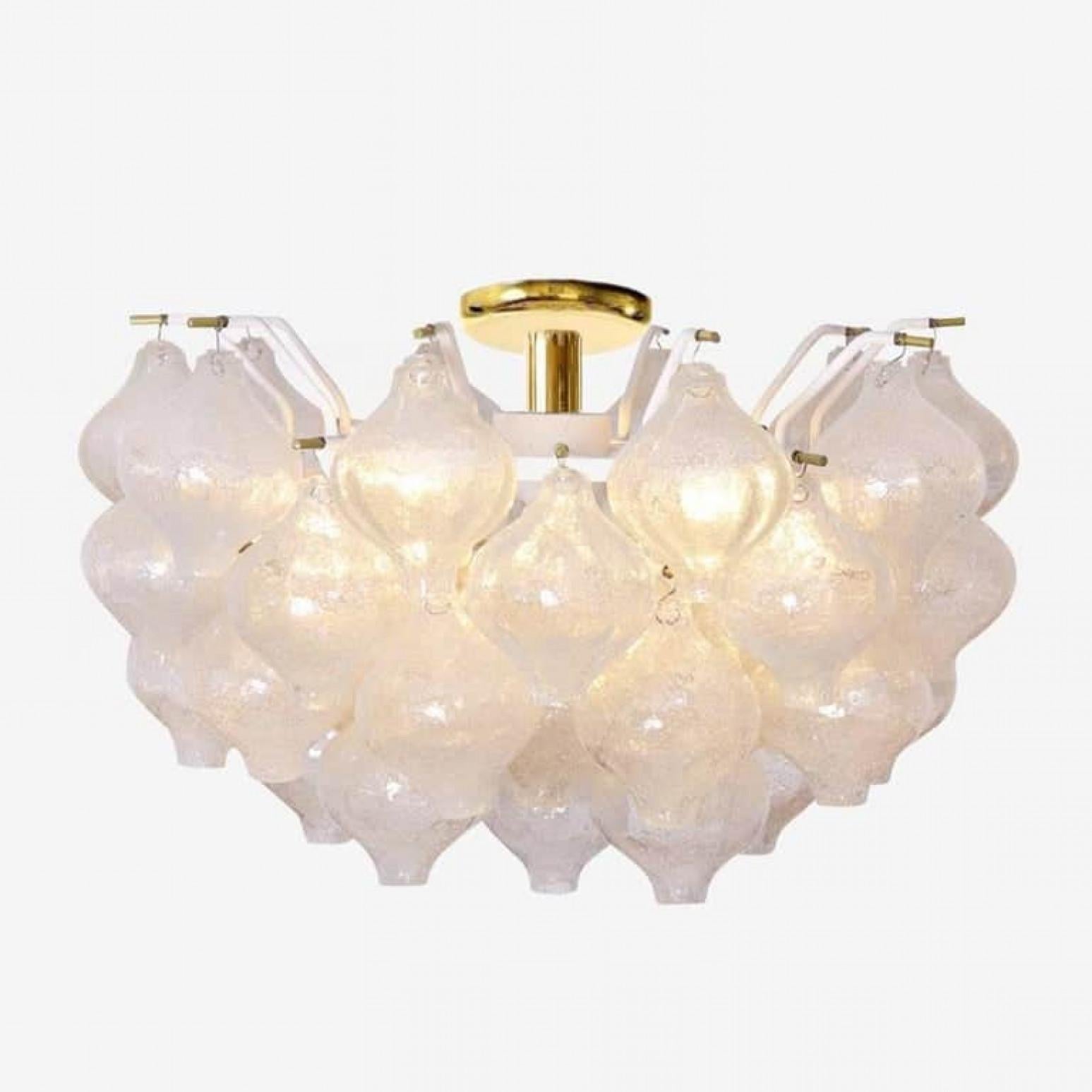 1 of the 2 Kalmar 'Tulipan' Clear Glass Light Fixtures, Austria 1960s 2
