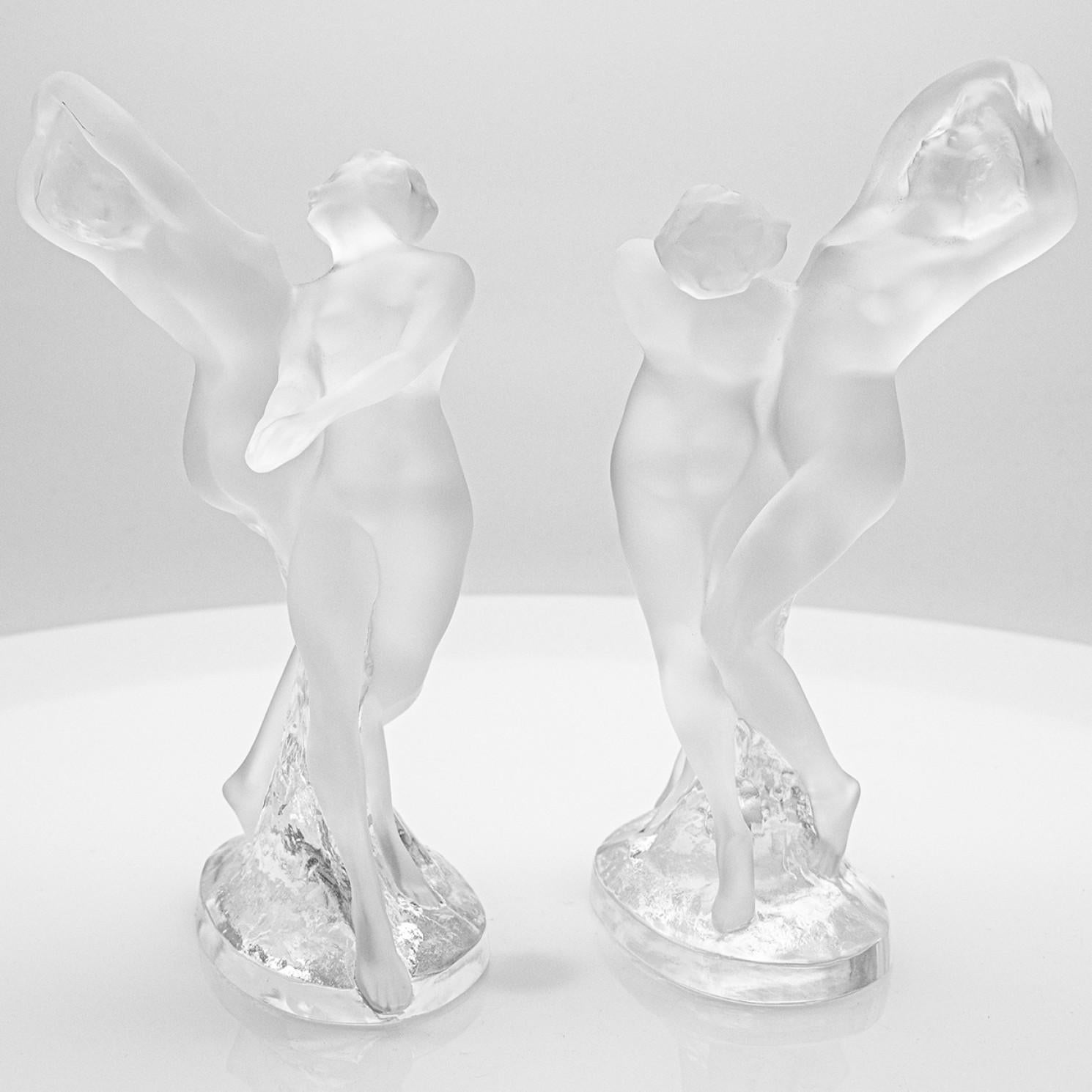 1 of the 2 Lalique Signed Dance Duo Crystal, France For Sale 4