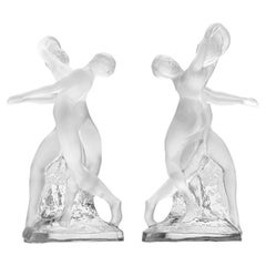 1 der 2 Lalique Signed Dance Duo Crystal, Frankreich