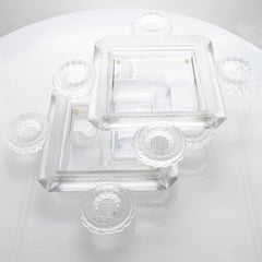 1 der 2 Lalique signiert mattiertem Kristall Cluny, Frankreich