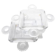 1 of the 2 Lalique Signed Frosted Crystal Cluny, France