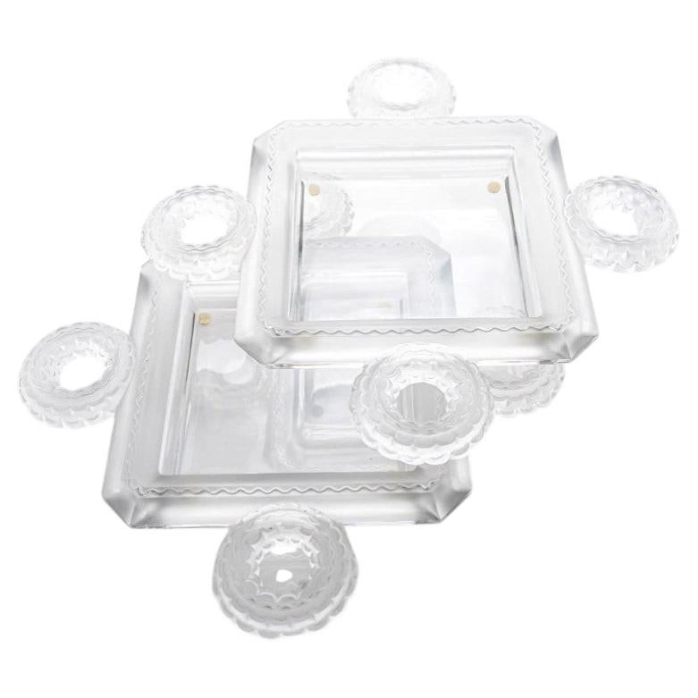 1 of the 2 Lalique Signed Frosted Crystal Cluny, France