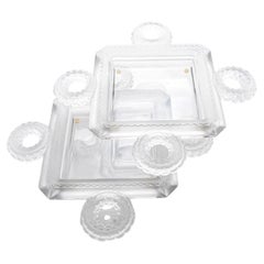1 der 2 Lalique signiert mattiertem Kristall Cluny, Frankreich