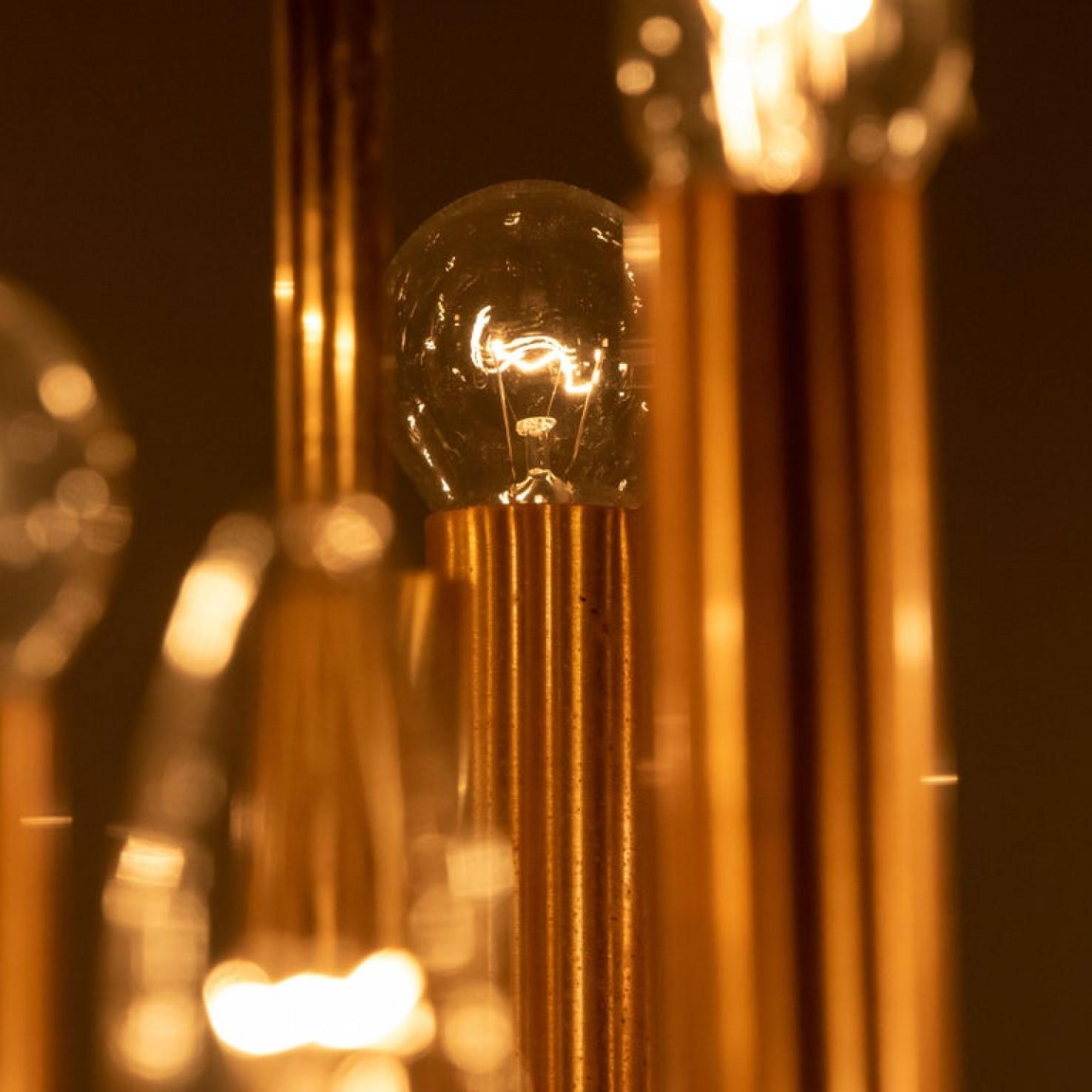 Mid-20th Century 1 of the 2 Large Brass Chandelier or Sputnik by Angelo Brotto for Esperia Italia For Sale