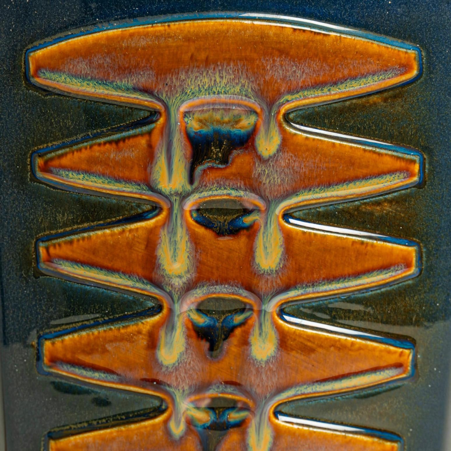Brutalismo 1 of the 2 Large Ceramic Table Lamps for Soholm, Denmark 1960s in vendita