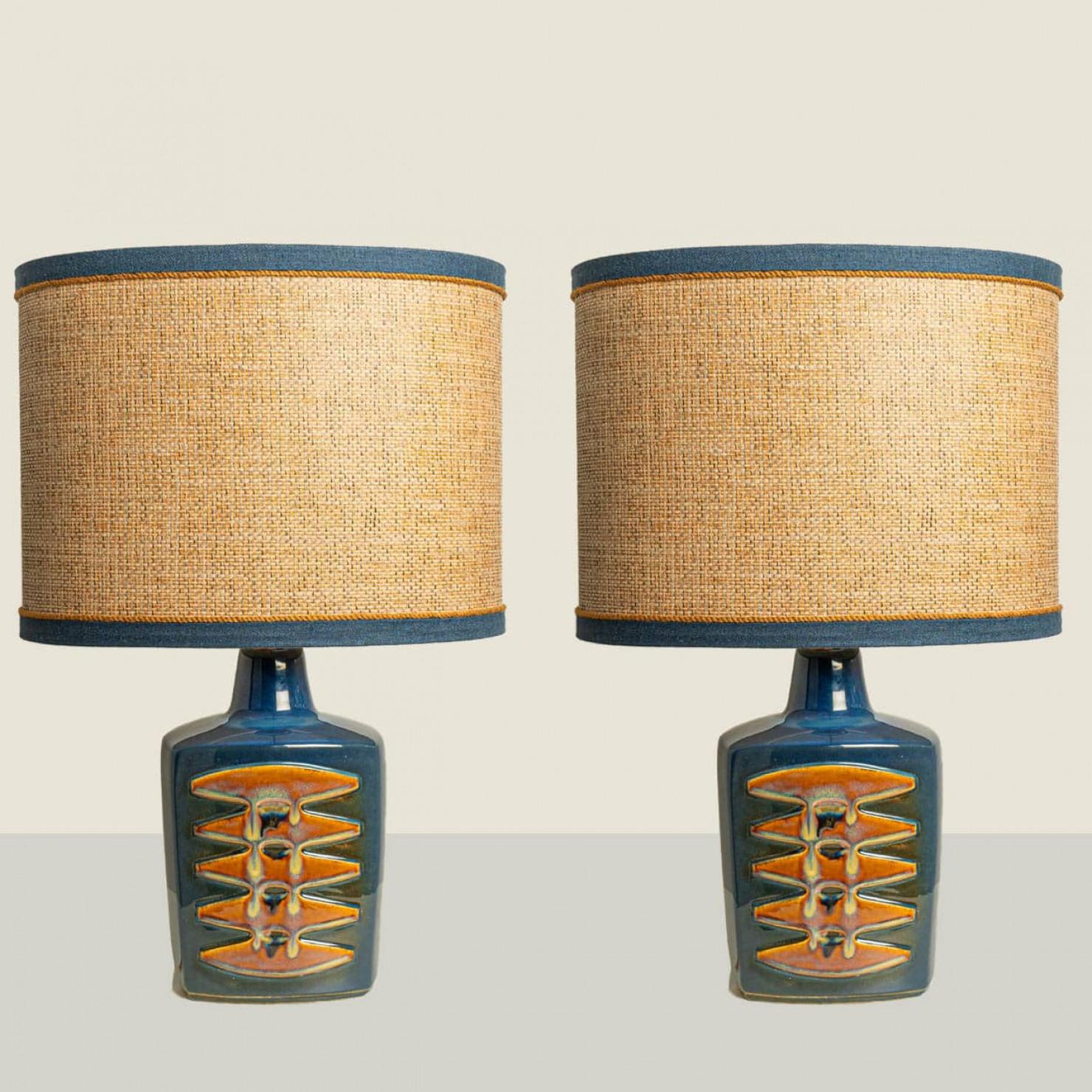 1 der 2 großen Keramik-Tischlampen für Soholm, Dänemark 1960er Jahre im Zustand „Gut“ im Angebot in Rijssen, NL