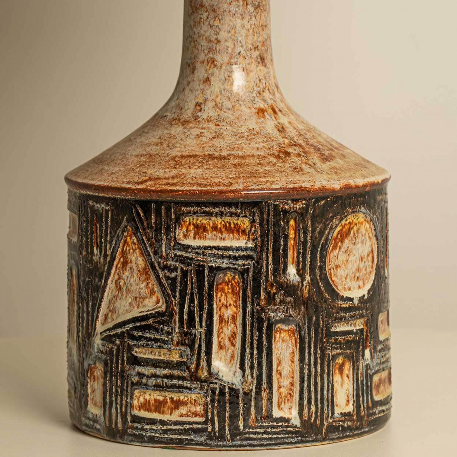 Other 1 of the 2 Large Danisch Ceramic Table Lamps with Custom Silk Lampshade R Houben For Sale