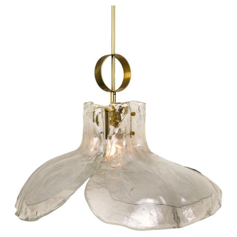 Lustre En Verre Décoré Et Cuivre - Style Contemporain - Blanc - Luminaire électrique