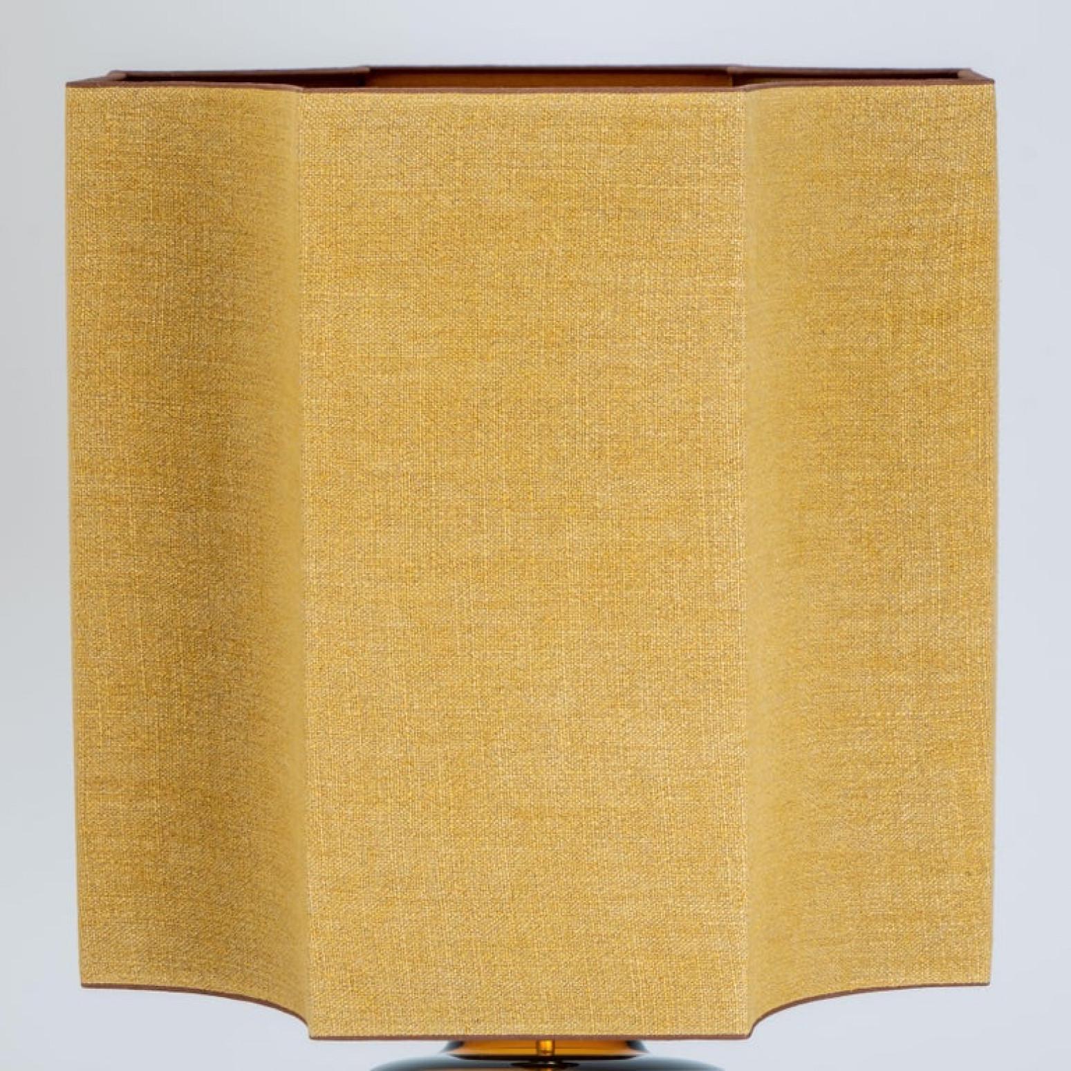 1 of the 2 Large Glass Shaped Table Lamp with Custom Made Silk Lamp R Houben For Sale 3