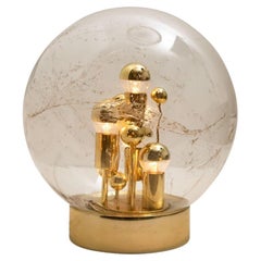 1 of the 2 Large Hand Blown Bubble Glass Doria Table Lamps, 1970