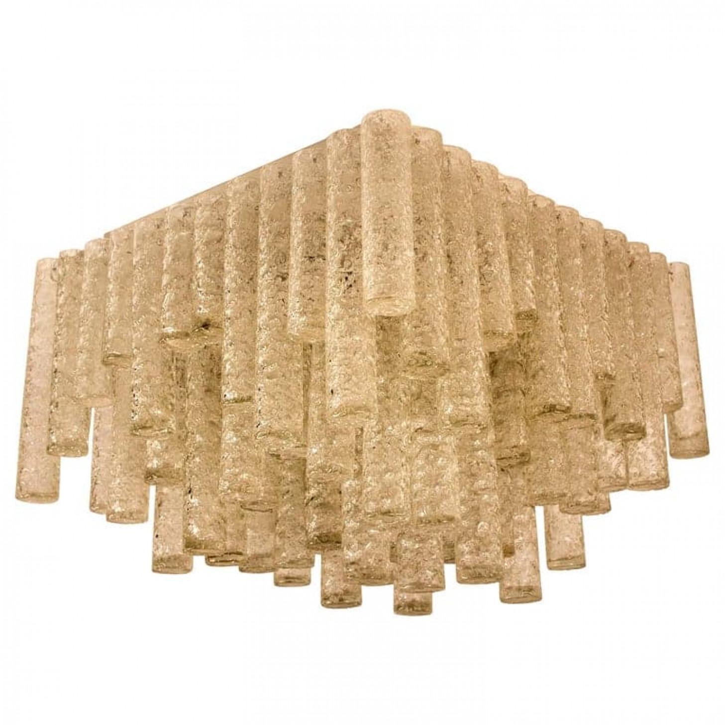 Other 1 of the 2 Large Modern Clean Square Blown Flush Mount Doria, 1960 For Sale