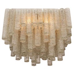 1 of the 2 Large Modern Clean Square Blown Flush Mount Doria, 1960