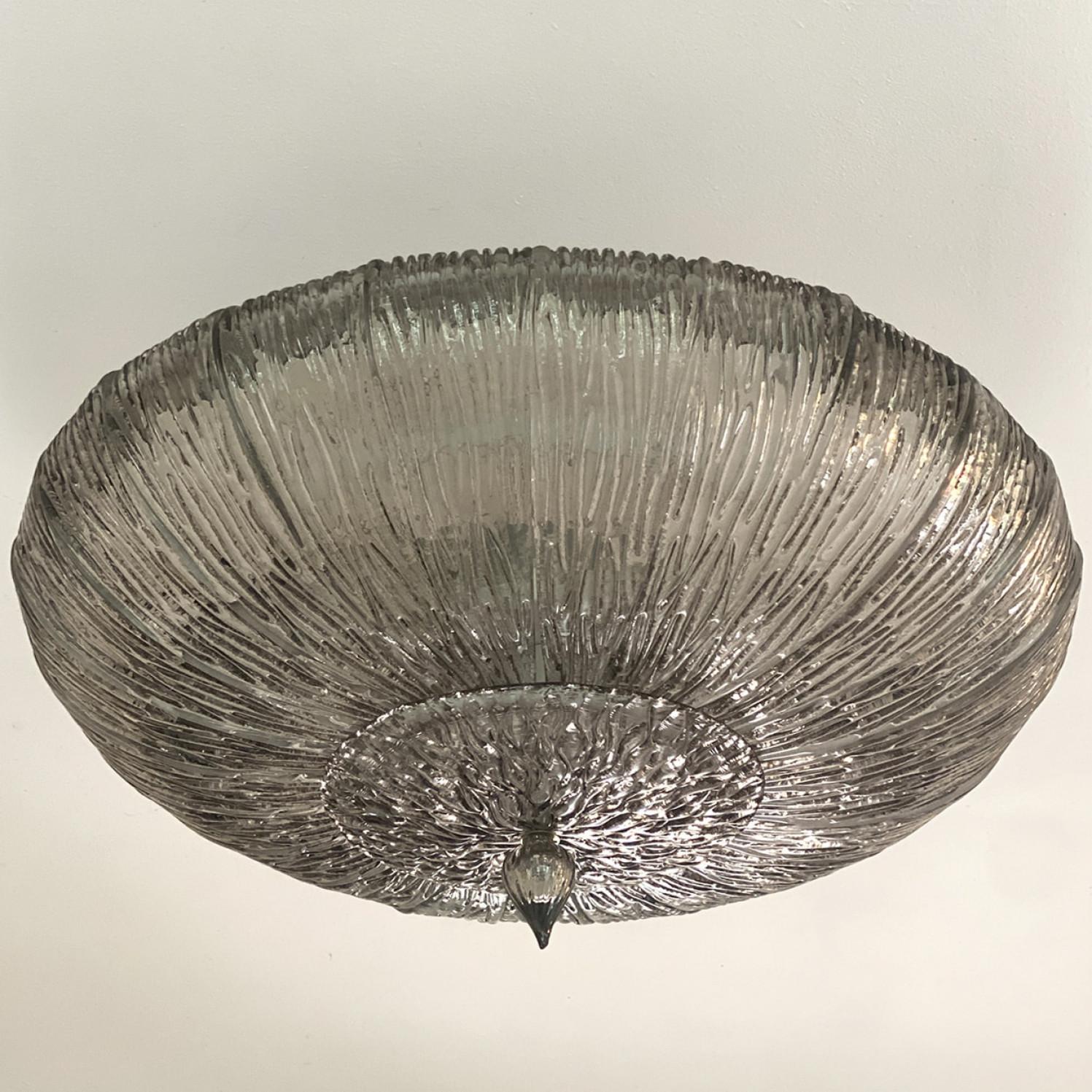 Vetro di Murano 1 dei 2 grandi fuochi d'artificio in vetro fumè di Murano, Italia