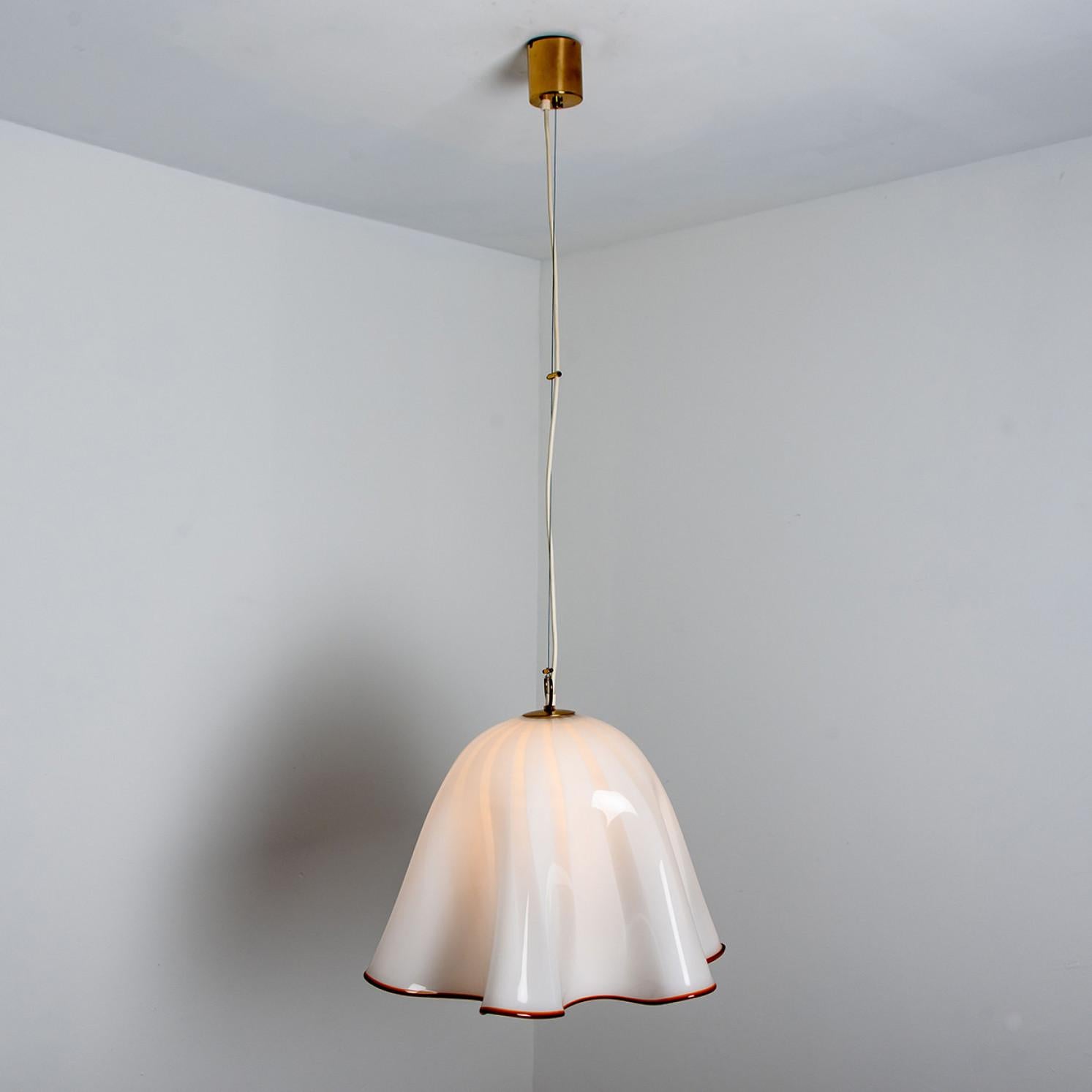 1 of the 2 Large Murano Glass Fazzoletto Pendant Light by J.T. Kalmar, 1960s 2