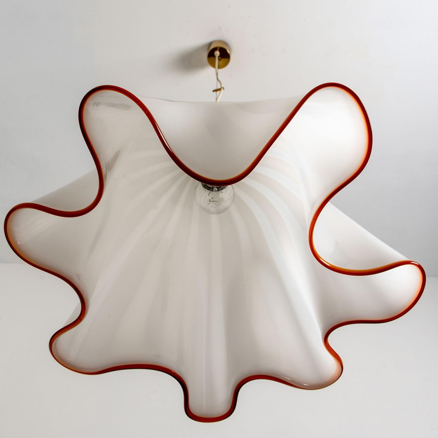 Other 1 of the 2 Large Murano Glass Fazzoletto Pendant Light by J.T. Kalmar, 1960s For Sale