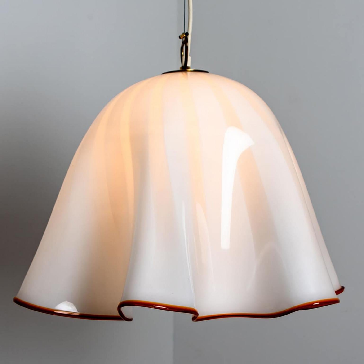 1 der 2 großen Fazzoletto-Hängelampe aus Muranoglas von J.T. Kalmar, 1960er Jahre (Sonstiges) im Angebot