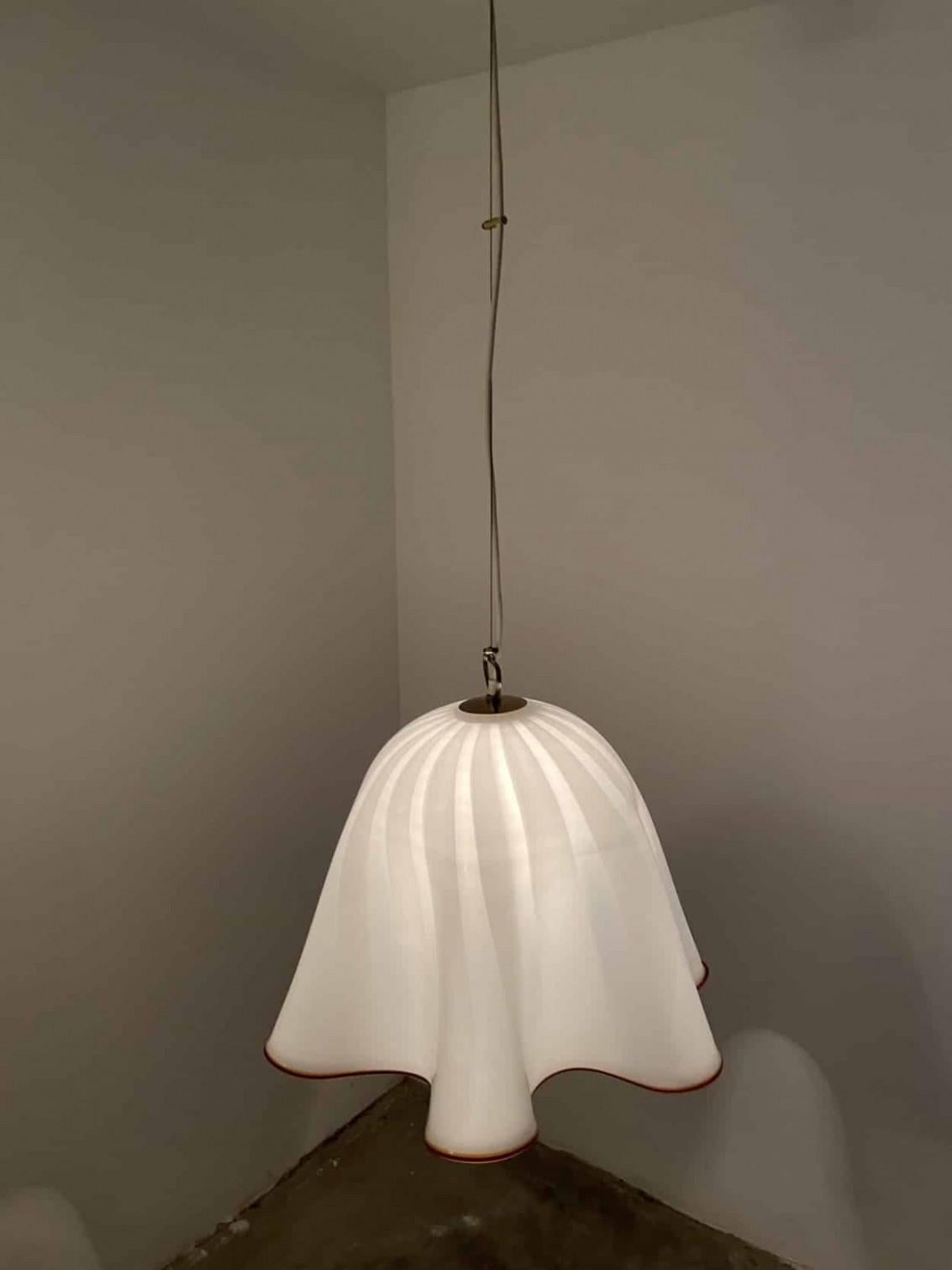 1 der 2 großen Fazzoletto-Hängelampe aus Muranoglas von J.T. Kalmar, 1960er Jahre im Angebot 1
