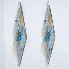 1 of the 2 Large Nason Wall lights for Mazzega Murano Iridescent Glass, 1970