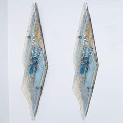 1 of the 2 Large Nason Wall lights for Mazzega Murano Iridescent Glass, 1970