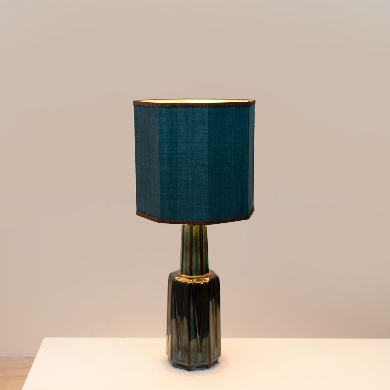 1 of the 2 Large Soholm Lamp with New Blue Silk Custom Made Lampshade Houben, 19 For Sale 2