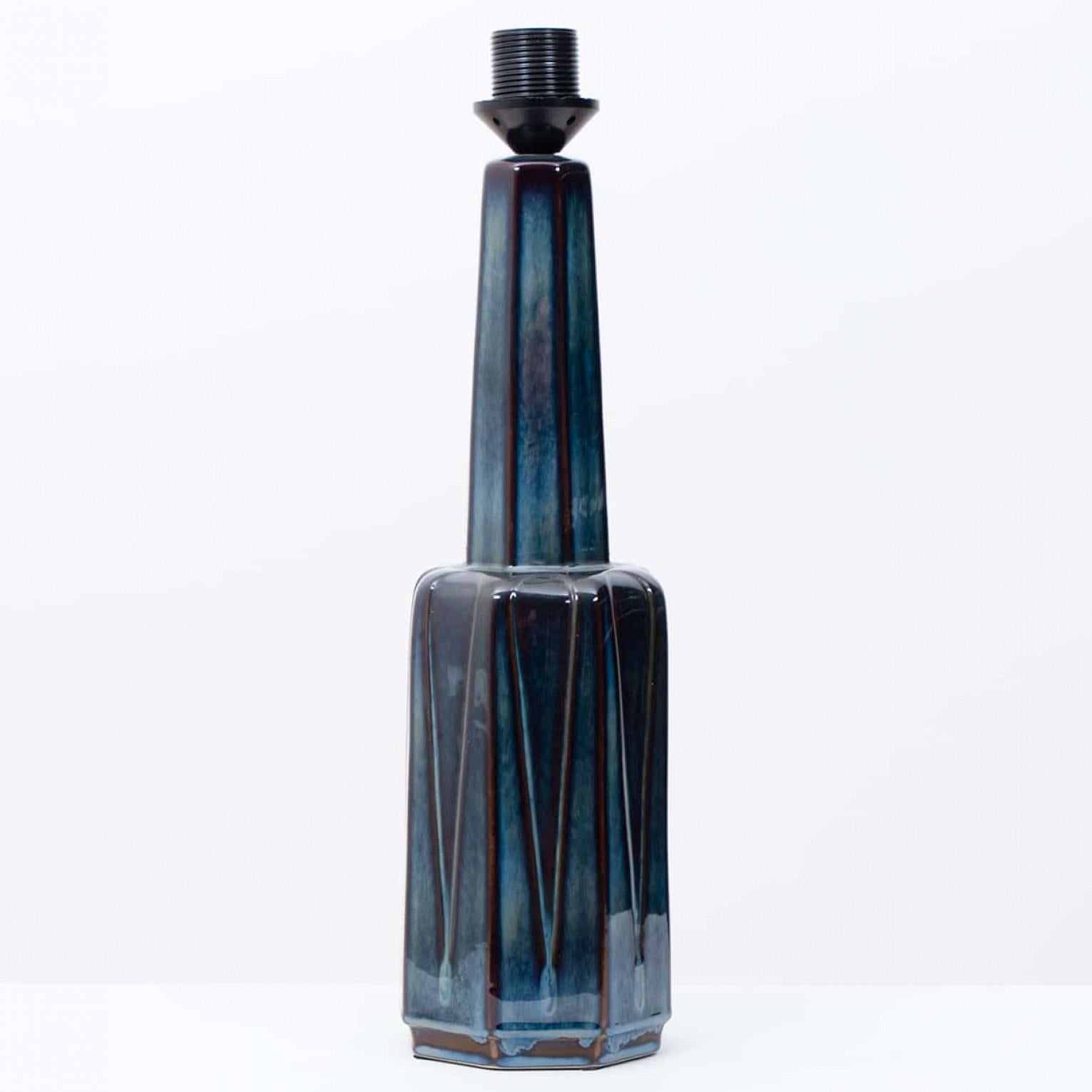 1 of the 2 Large Soholm Lamp with New Blue Silk Custom Made Lampshade Houben, 19 in vendita 3
