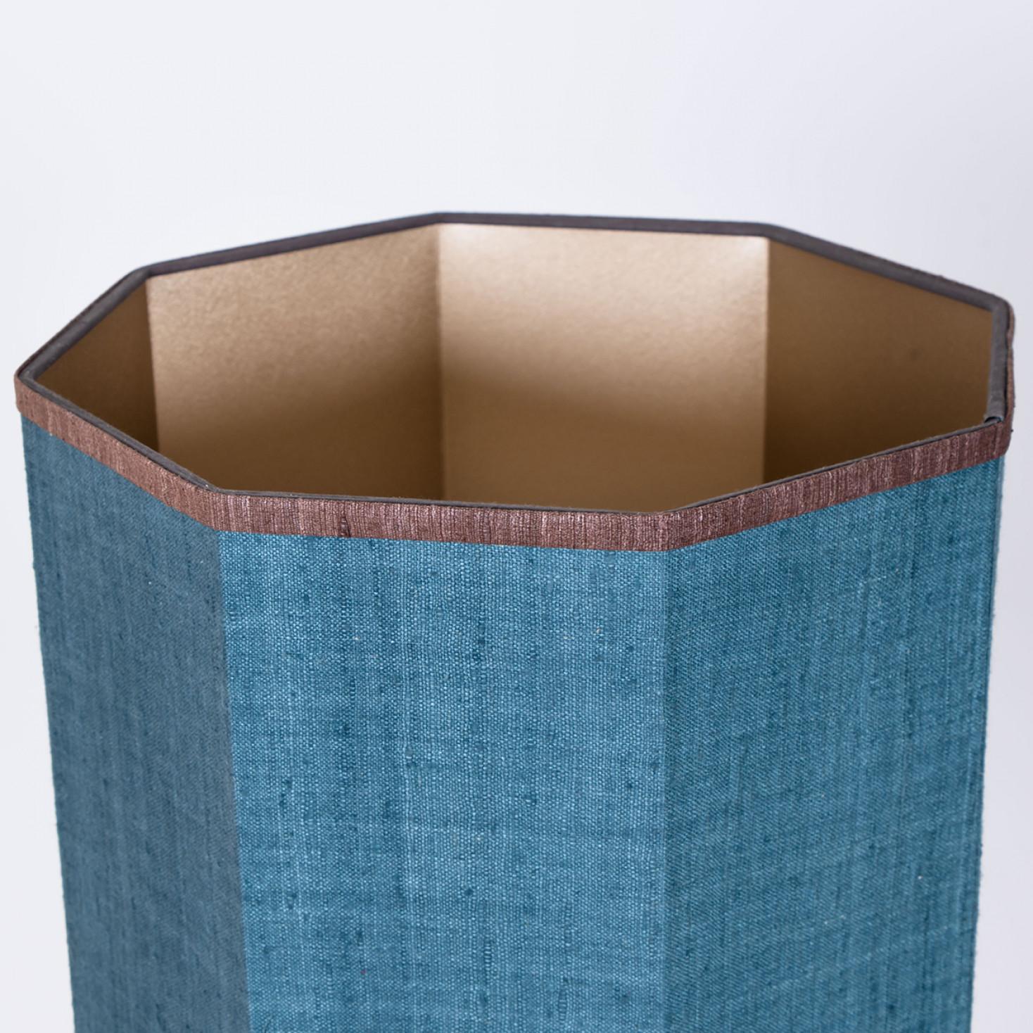 Metal 1 of the 2 Large Soholm Lamp with New Blue Silk Custom Made Lampshade Houben, 19 For Sale