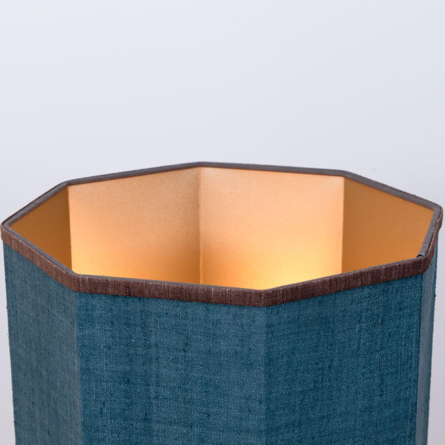 Metal 1 of the 2 Large Soholm Lamp with New Blue Silk Custom Made Lampshade Houben, 19