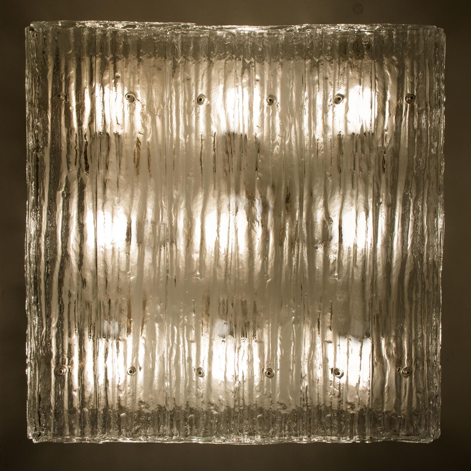 1 der 2 großen quadratischen Glas-Einbaubeleuchtung J.T. Kalmar, Österreich im Angebot 4