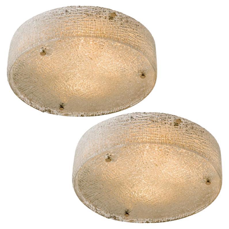 Curated visual reference: Fresh Look at 1 Of The 2 Large Thick Textured Glass Flush Mounts
