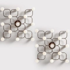 1 de 2 Plafón o aplique escultórico Leola cromado de 9 luces, 1970