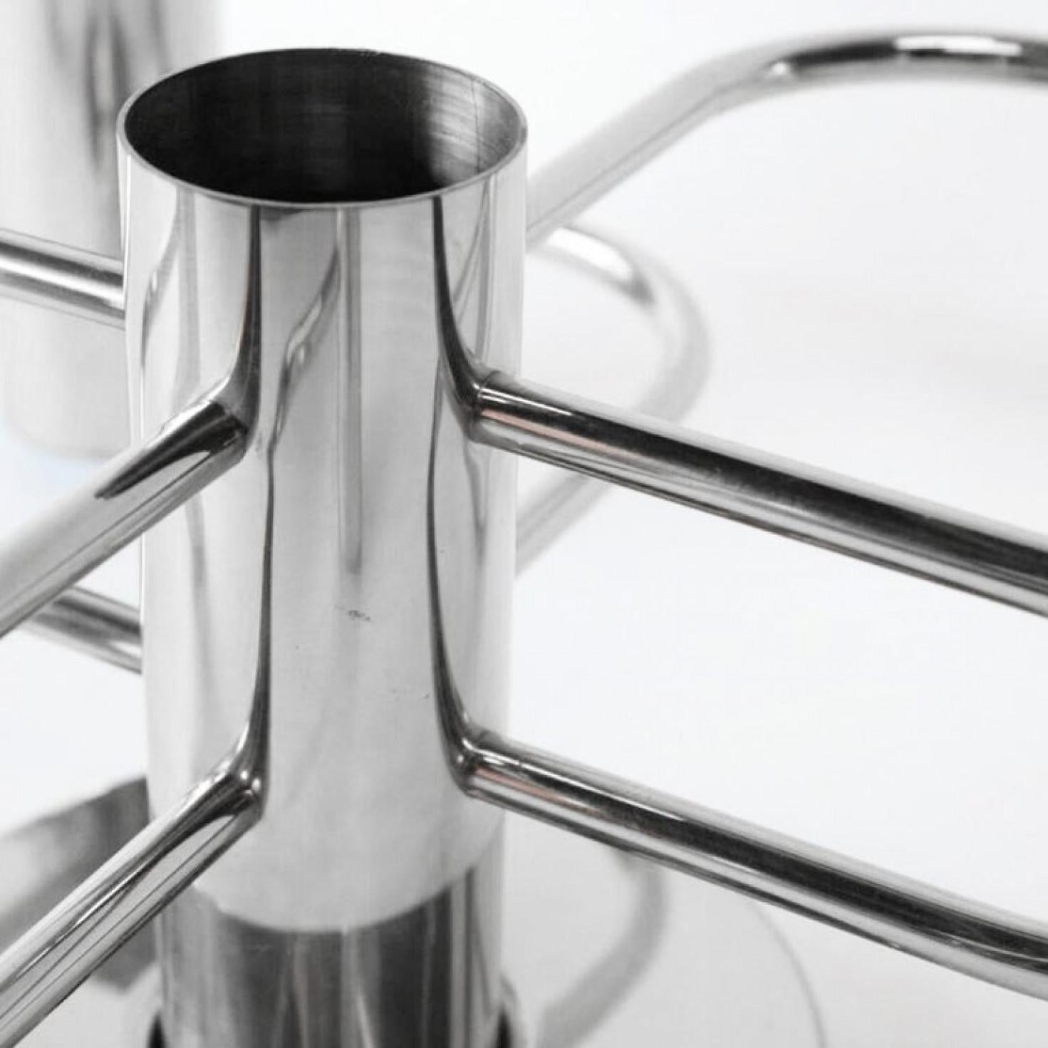 1 of the 2 Leola Sculptural Chrome 9-Light Ceiling or Wall Flush Mount, 1970 In Good Condition For Sale In Rijssen, NL