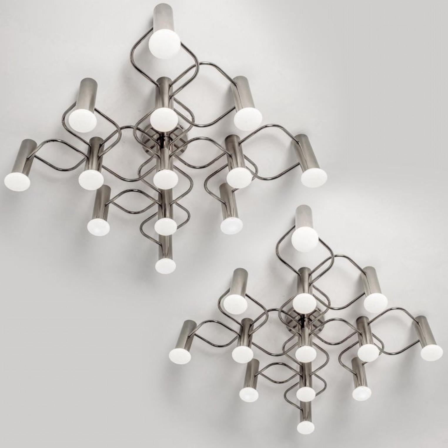 1 de 2 Plafón o aplique escultórico Leola cromado de 9 luces, 1970 Cromo en venta