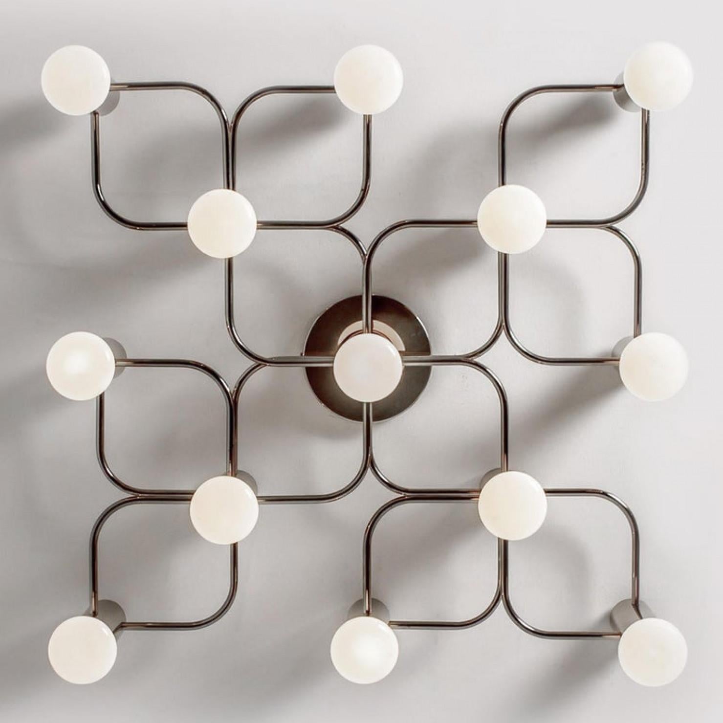 1 de 2 Plafón o aplique escultórico Leola cromado de 9 luces, 1970 en venta 1