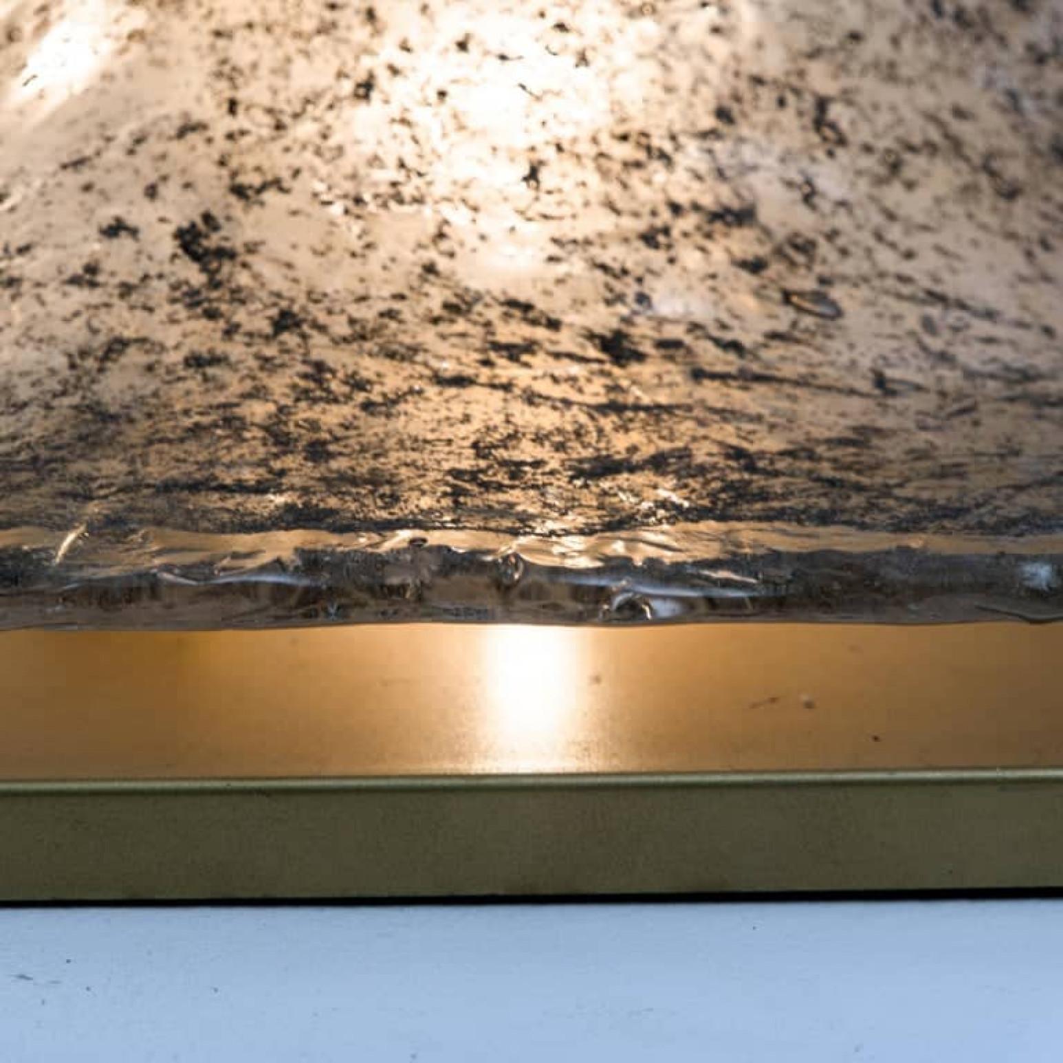 1 of the 2 Massive Textured Glass Flush Mount or Wall Light by Kalmar, 1960 in vendita 3