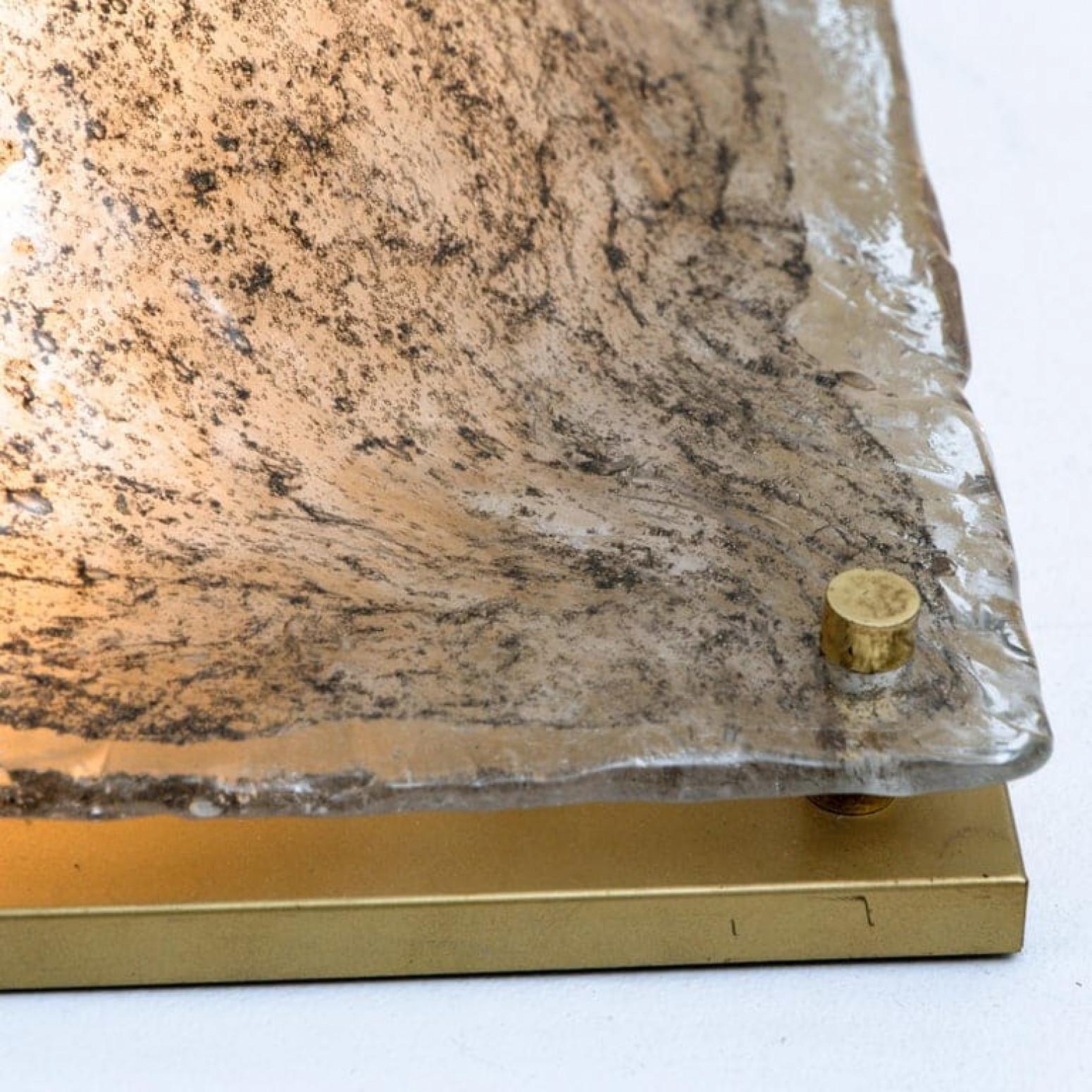 1 of the 2 Massive Textured Glass Flush Mount or Wall Light by Kalmar, 1960 in vendita 4