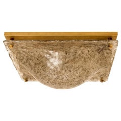 1 der 2 Massive Textured Glass Flush Mount oder Wandleuchte von Kalmar, 1960