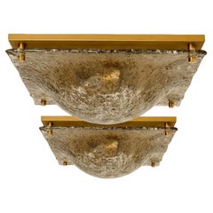1 of the 2 Massive Textured Glass Flush mount or Wall Light by Kalmar, 1960