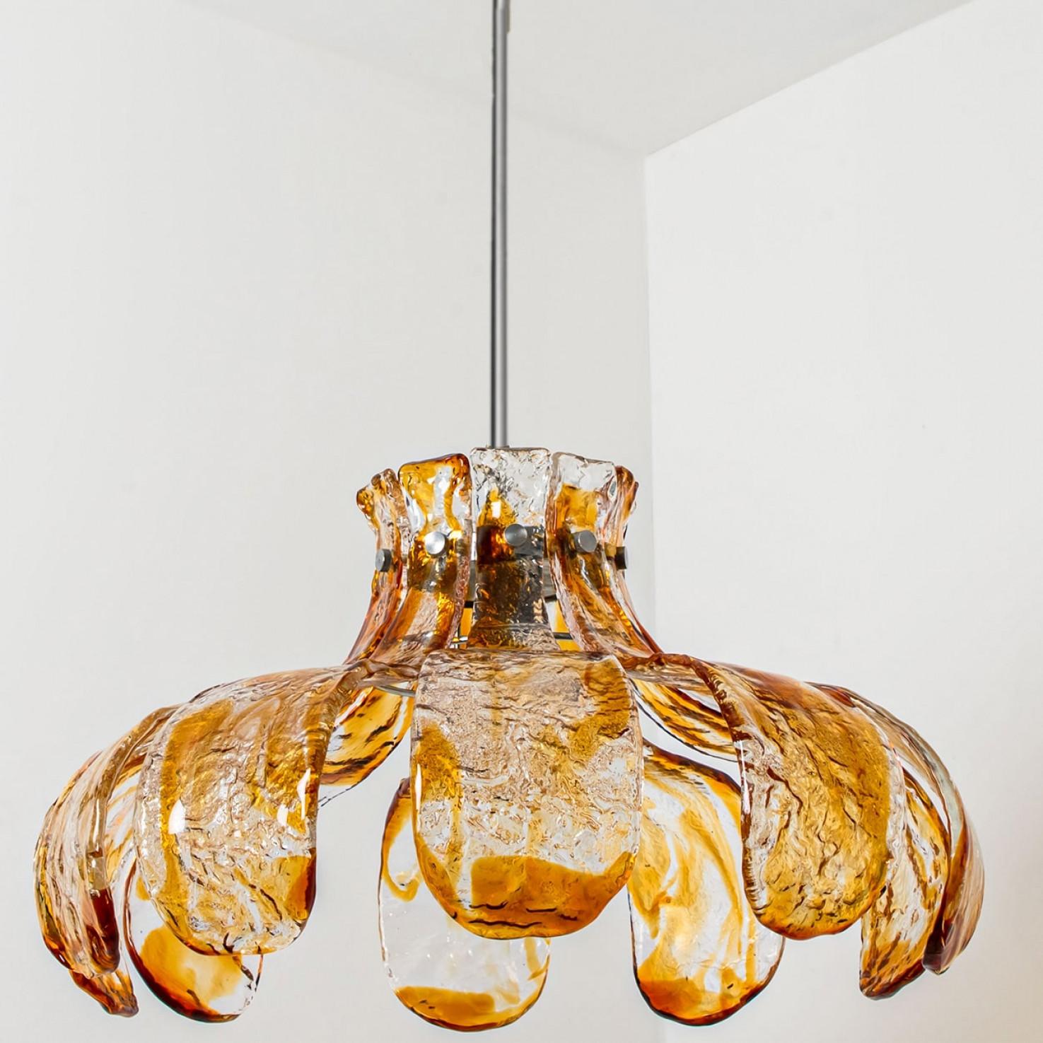 1 der 2 Mazzega Murano Glas Kronleuchter, Italien, 1970 im Angebot 3