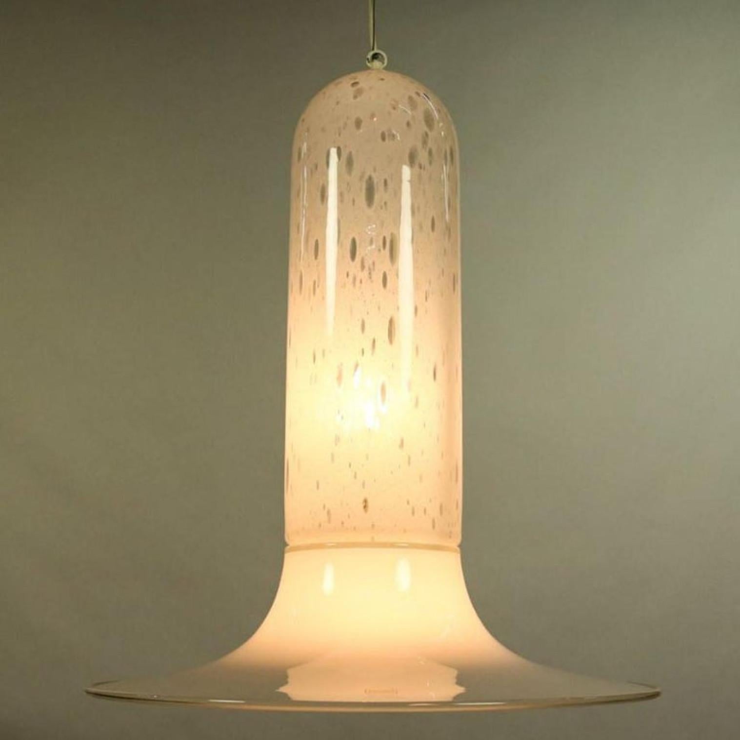 1 of the 2 Murano Glass Pendant Lamp by Barbini, 1970s For Sale 7