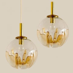 1 of the 2 Murano Mazzega Globe Pendants, Italy, 1970