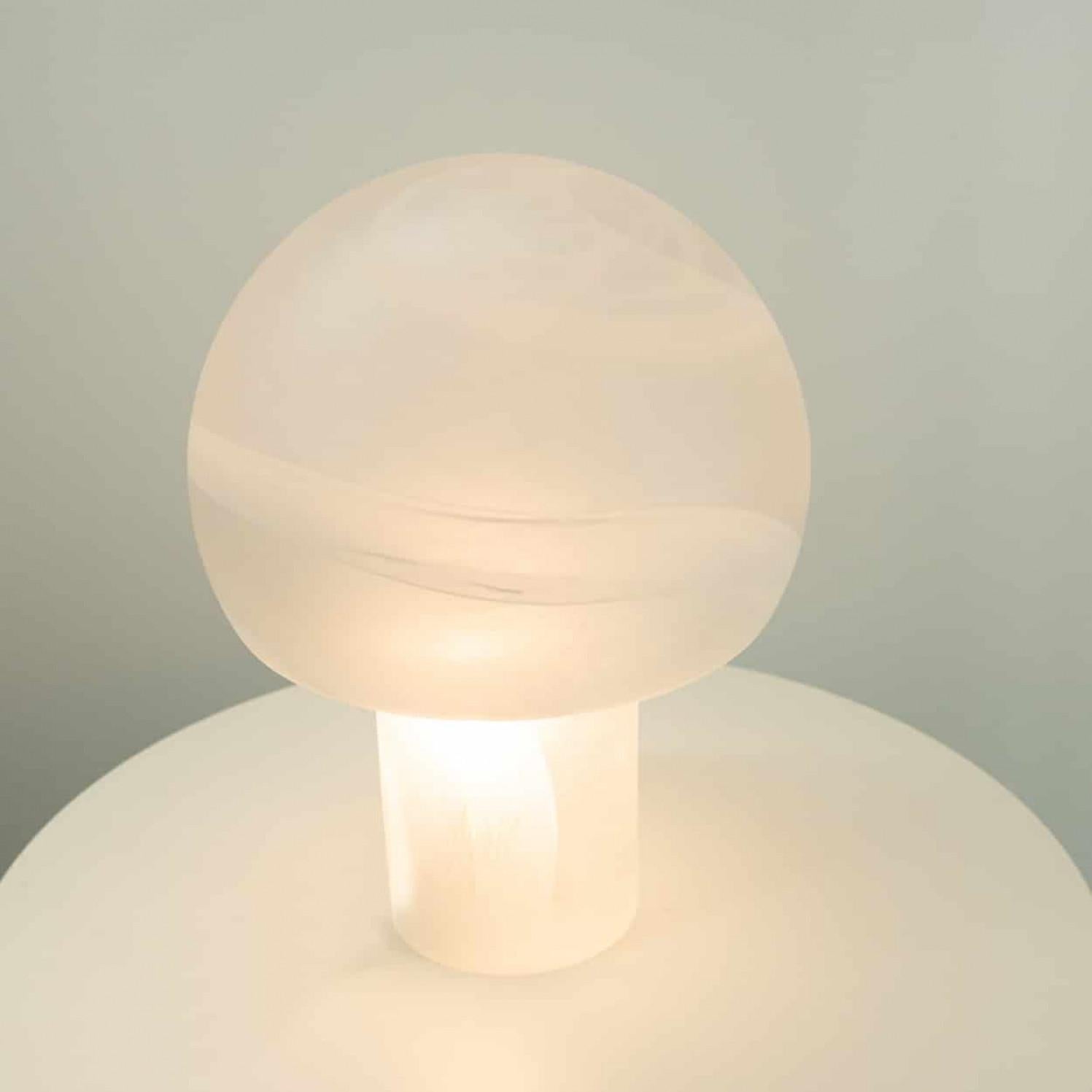 1 of the 2 Mushroom Glass Table Lamps, Glashütte Limburg, 1970 4